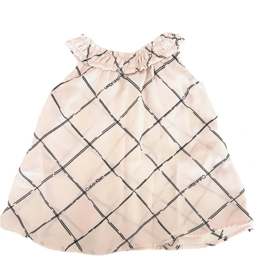 Calvin Klein Baby Pink Striped Halter Top | 6-9M
